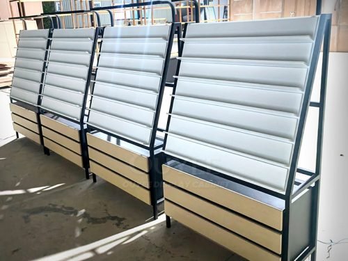 Gray Slanted Shelf Wall Display Stand 01