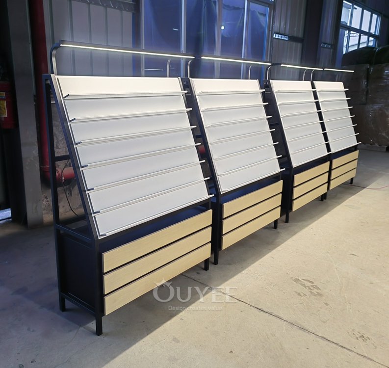 Gray Slanted Shelf Wall Display Stand 03