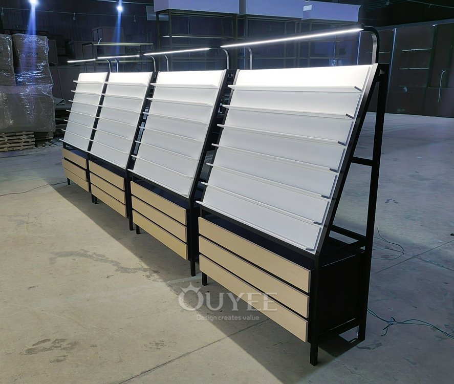 Gray Slanted Shelf Wall Display Stand 04