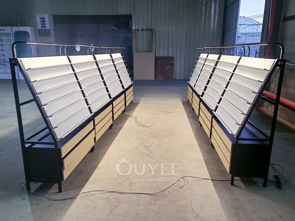 Gray Slanted Shelf Wall Display Stand 05