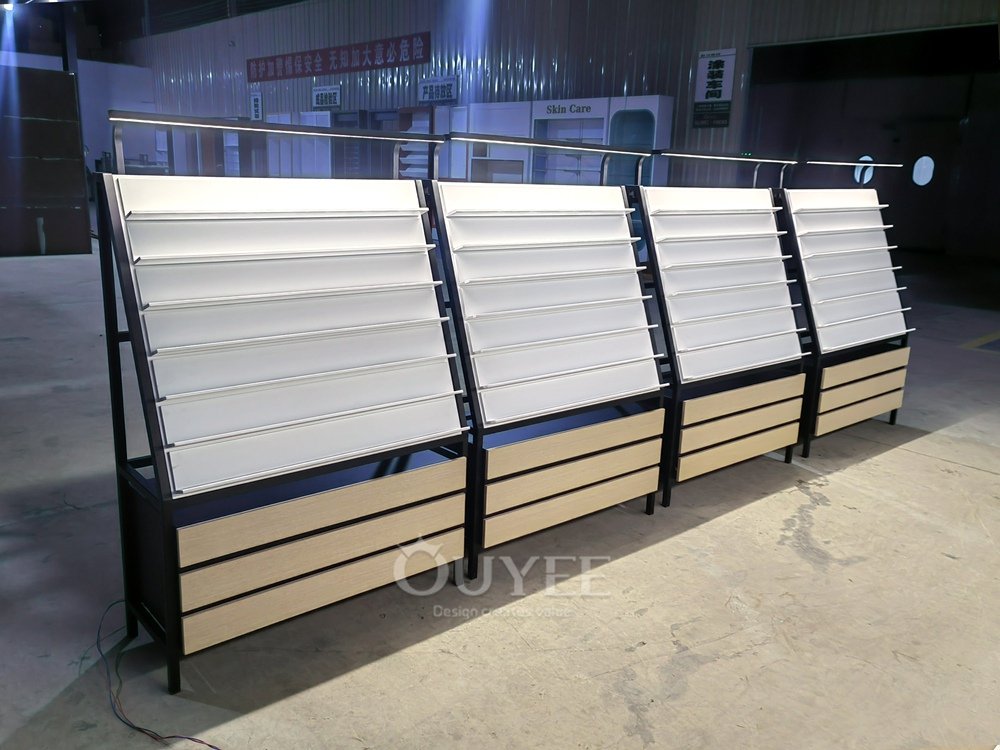 Gray Slanted Shelf Wall Display Stand 06