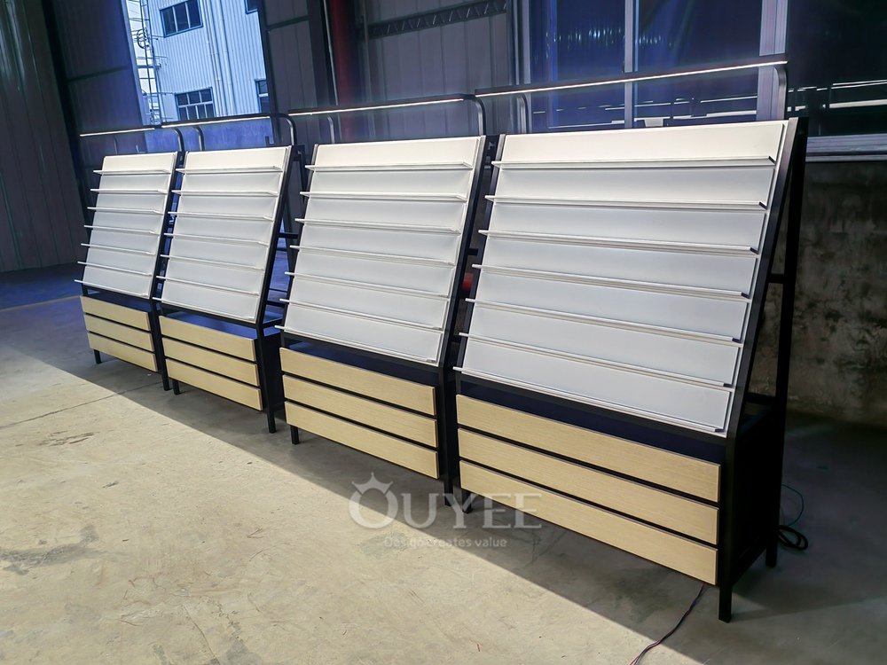 Gray Slanted Shelf Wall Display Stand 07