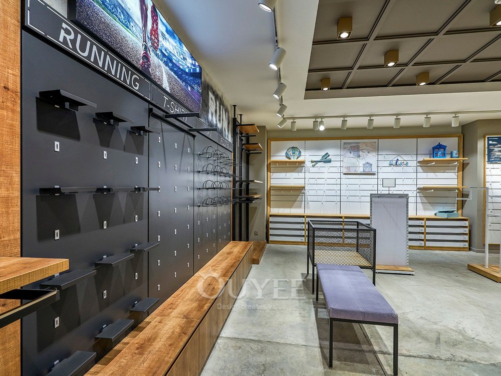 Industrial Wood Apparel Display Rack Set 04