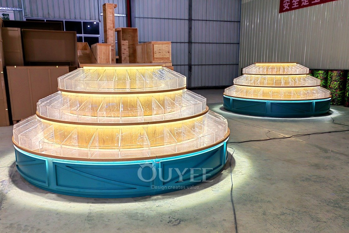 LED Round Tiered Promotional Display Stand 01