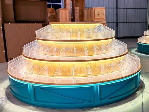 LED Round Tiered Promotional Display Stand 01