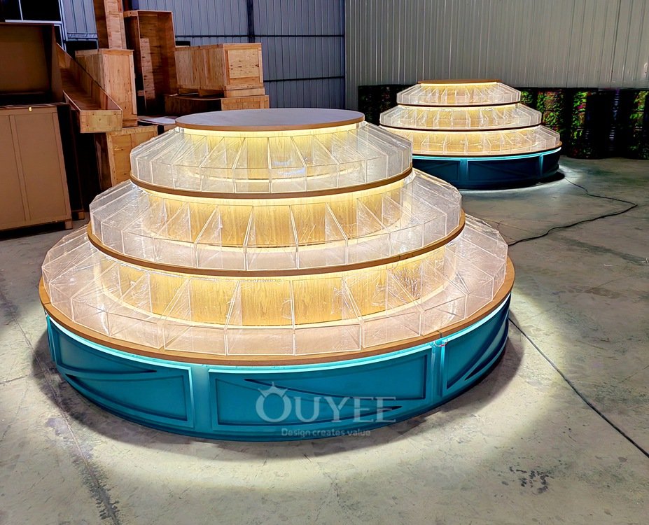 LED Round Tiered Promotional Display Stand 04