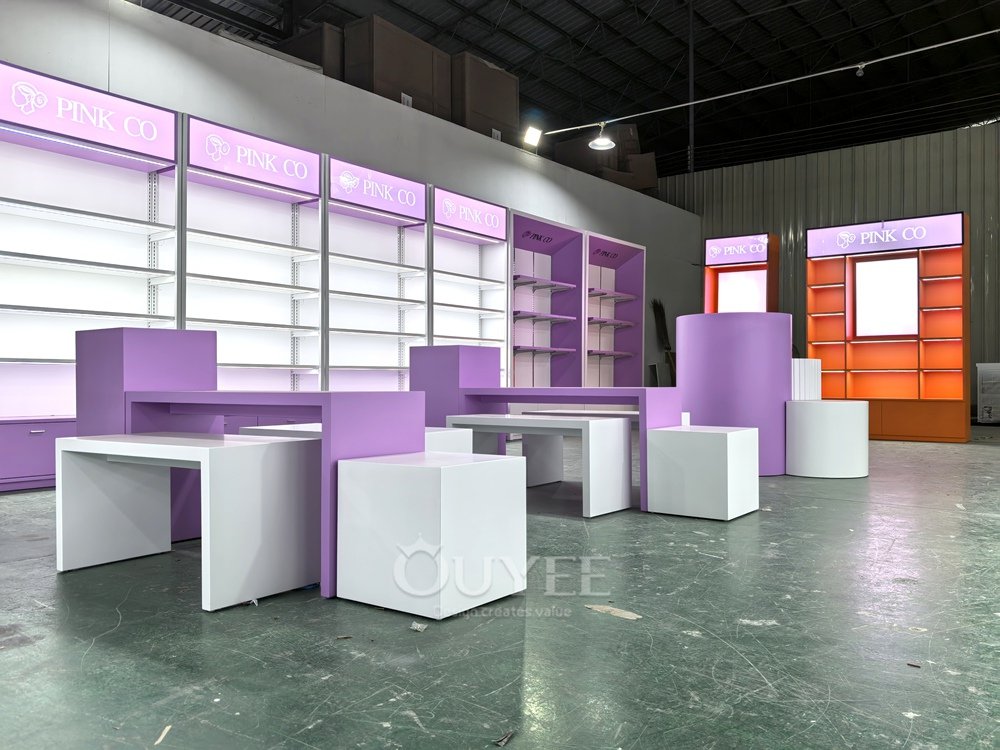 Lilac Modular Cosmetics Display Stand Set 01