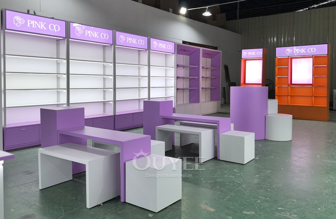 Lilac Modular Cosmetics Display Stand Set 02
