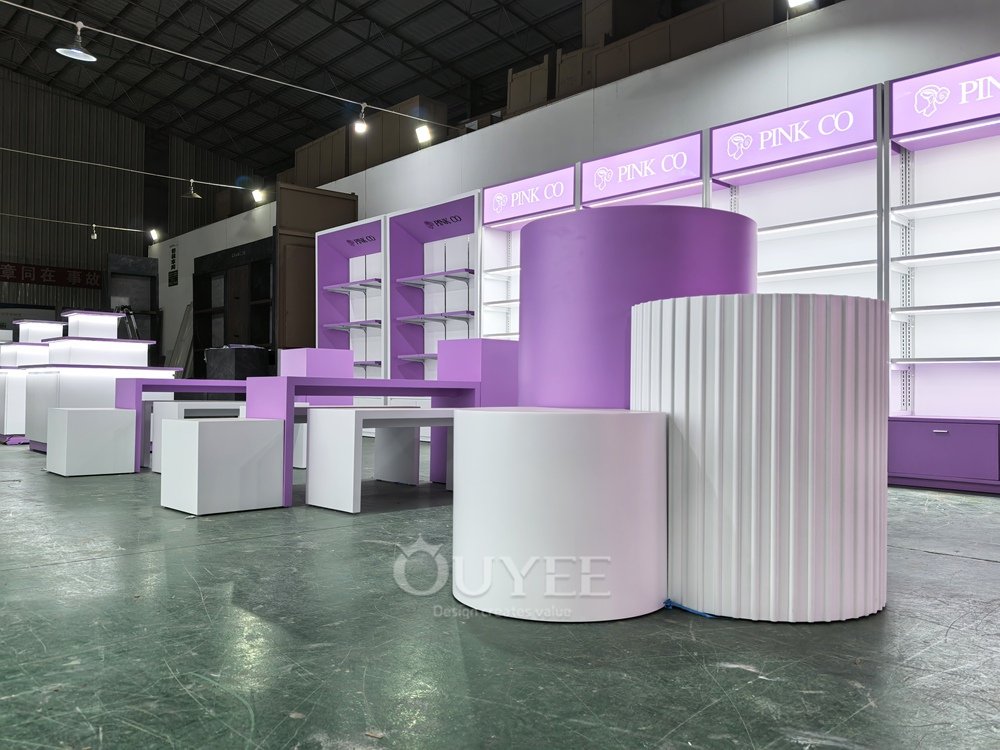 Lilac Modular Cosmetics Display Stand Set 07