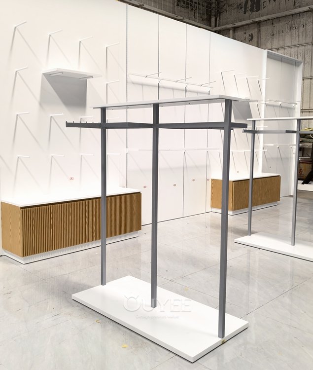 Minimalist Apparel Rail Display Rack Set 01