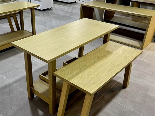 Natural Wood Nesting Retail Display Table Set 01