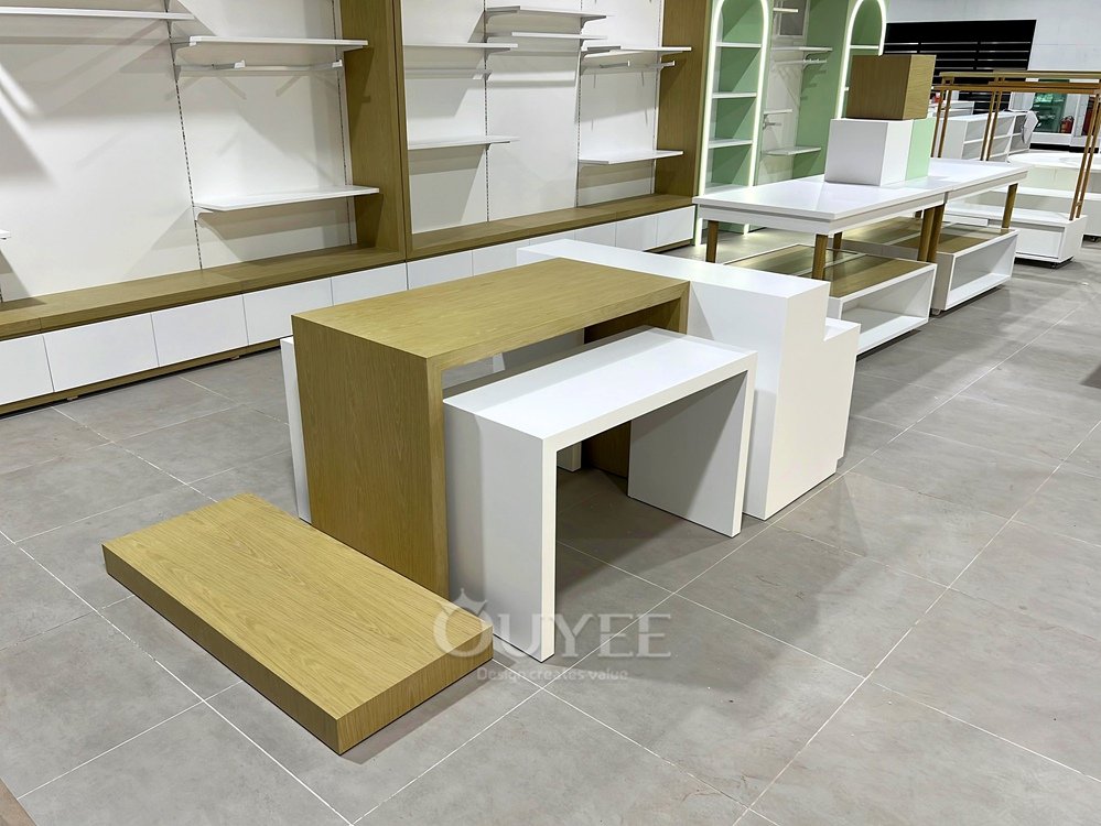 Natural Wood Nesting Retail Display Table Set 02