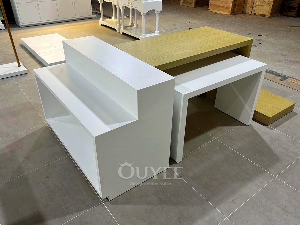 Natural Wood Nesting Retail Display Table Set 03