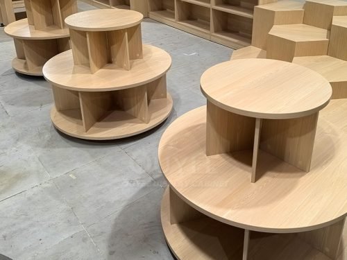 Natural Wood Round Tiered Display Stand Set 01