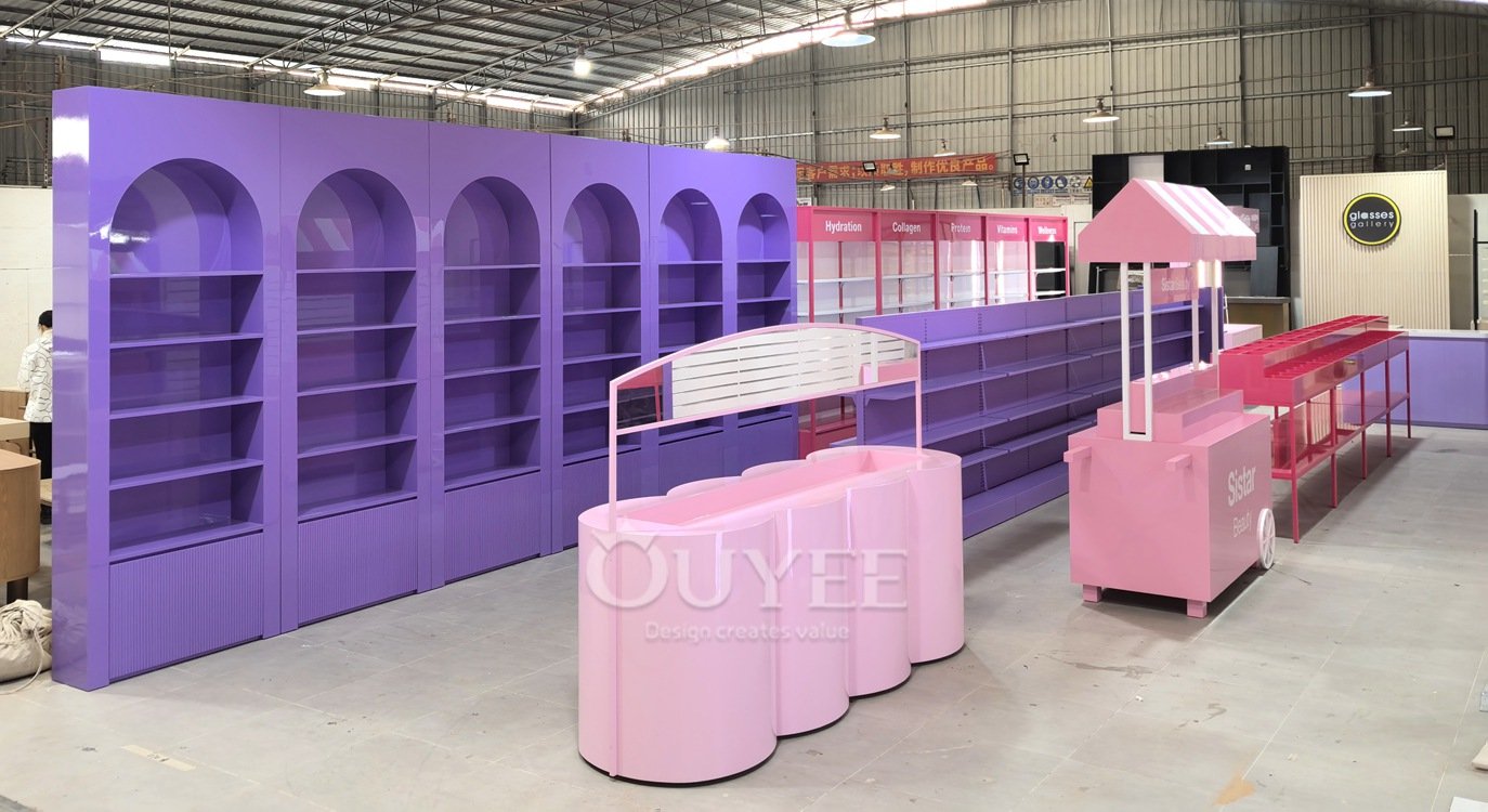 Pink Arch Beauty Display Stand System 05