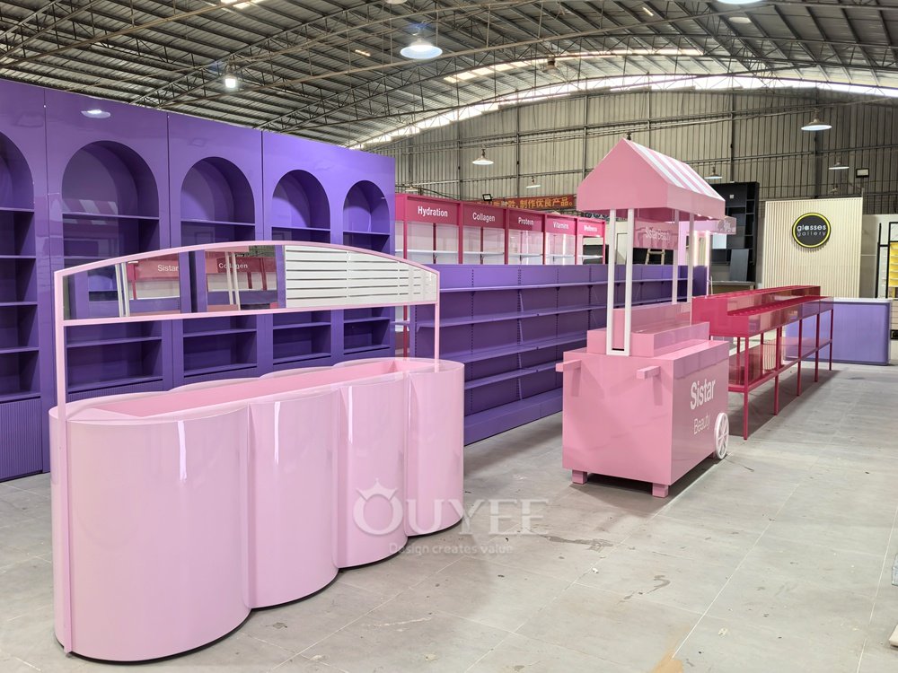 Pink Arch Beauty Display Stand System 06