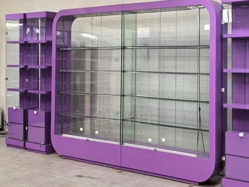 Purple Framed Wall Display Cabinet Showcase 01
