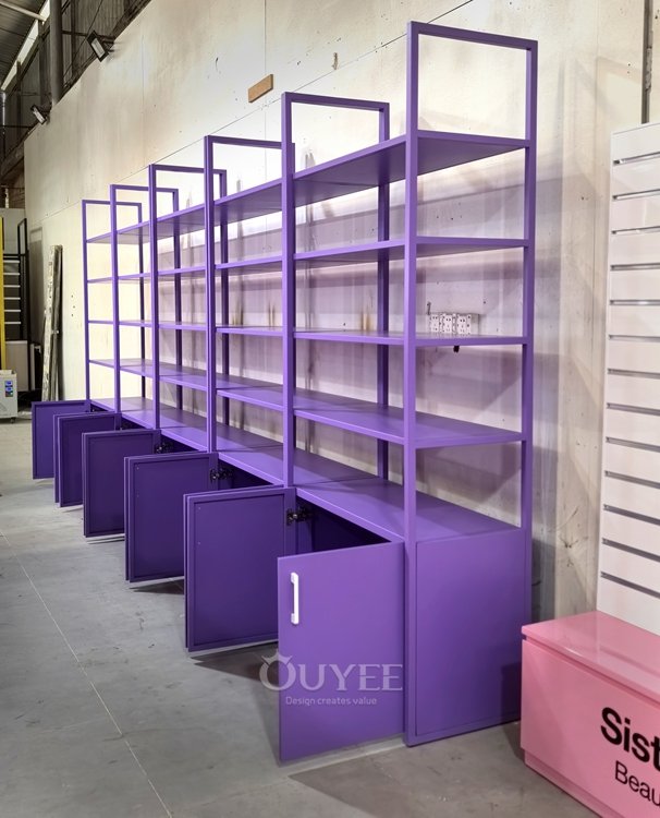 Purple Freestanding Open Shelf Display Rack 05