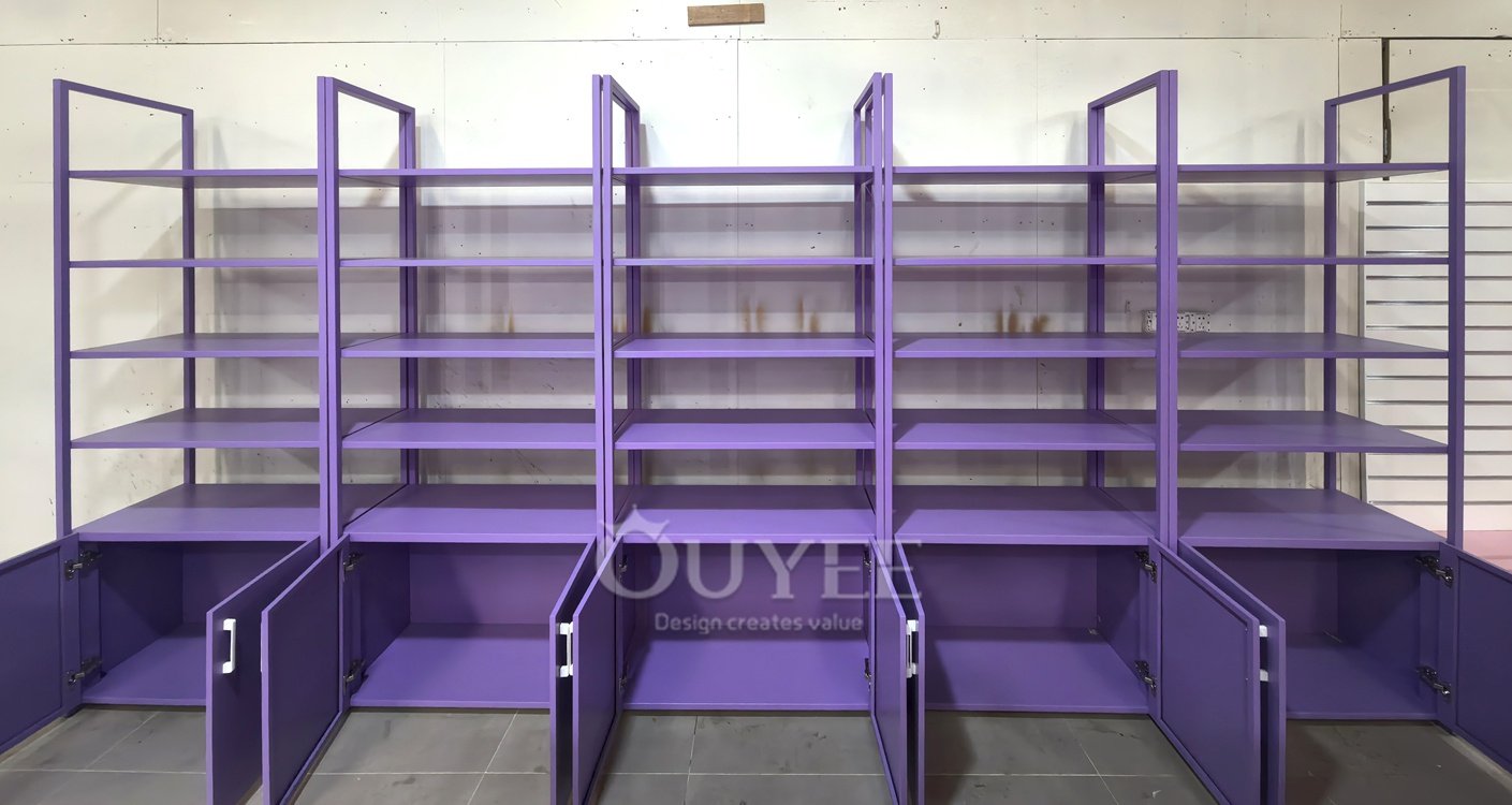 Purple Freestanding Open Shelf Display Rack 06