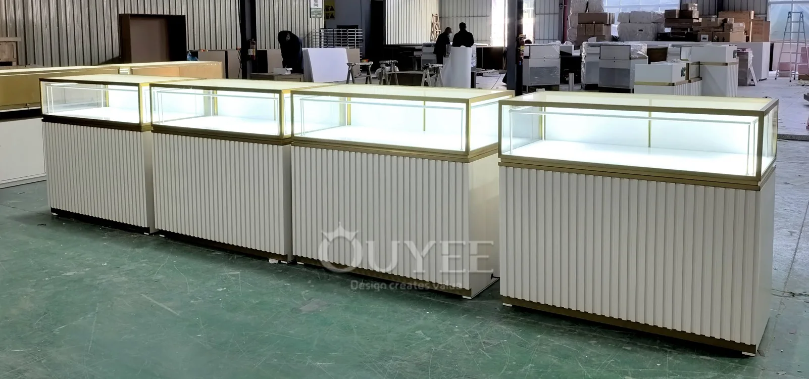 Vape Store Glass Showcase Counter with Backwall Display Shelves 06