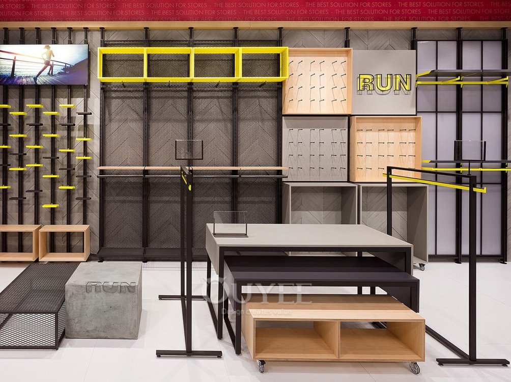 Walnut Apparel Wall Display Rack System 05