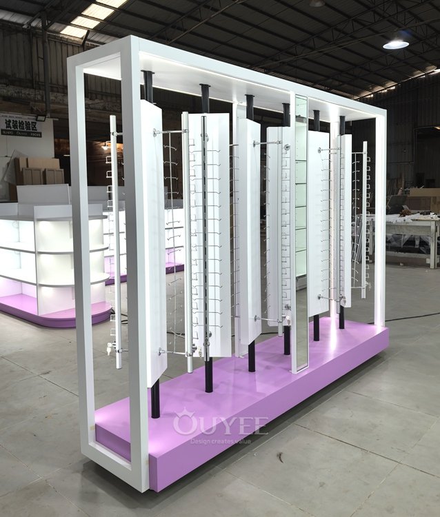 White Freestanding Slatwall Display Stand Tower 03