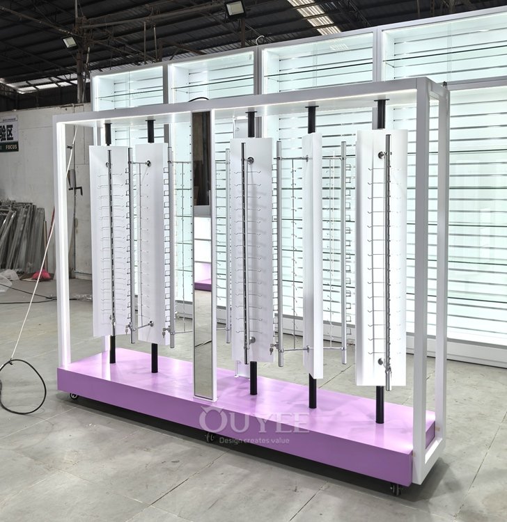 White Freestanding Slatwall Display Stand Tower 04