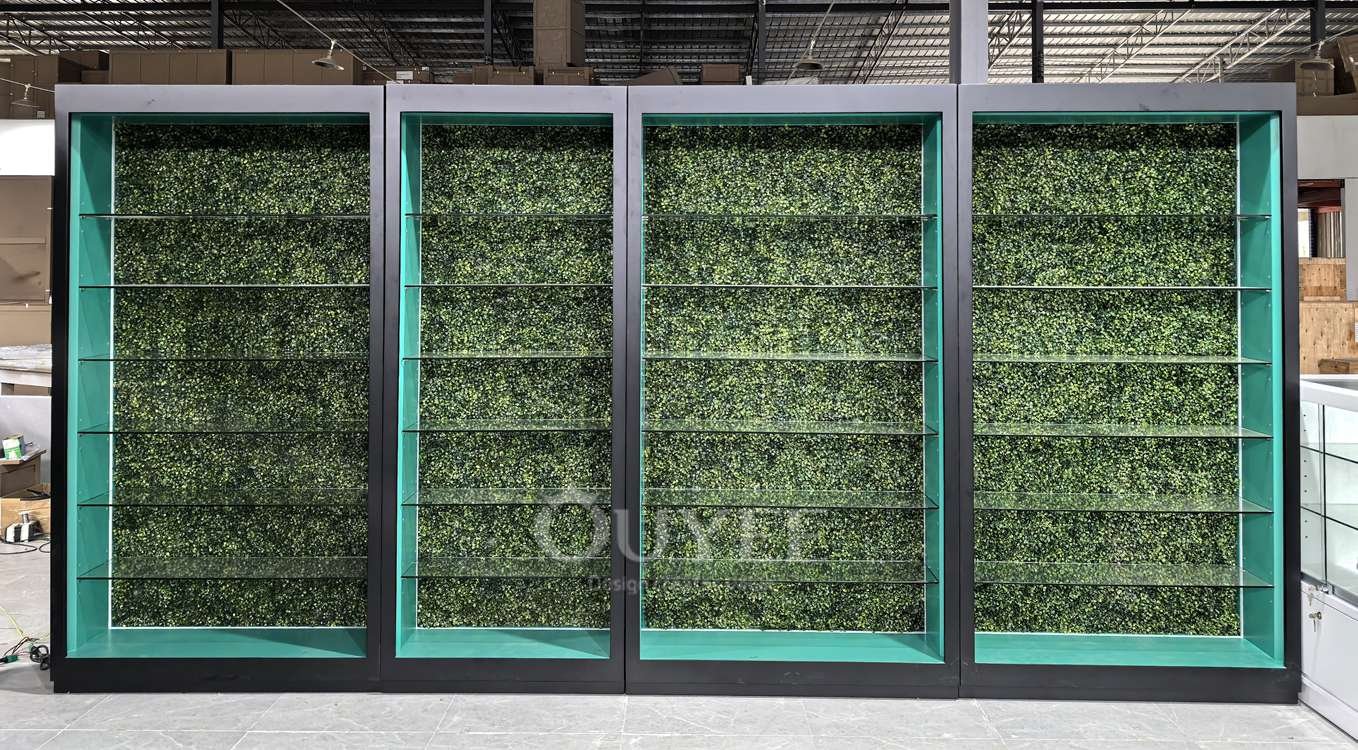 White Island Display Cabinet Counter with Lighted Glass Showcases 03