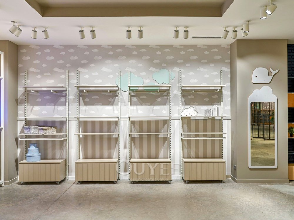 White Kids Store Wall Display Rack 03