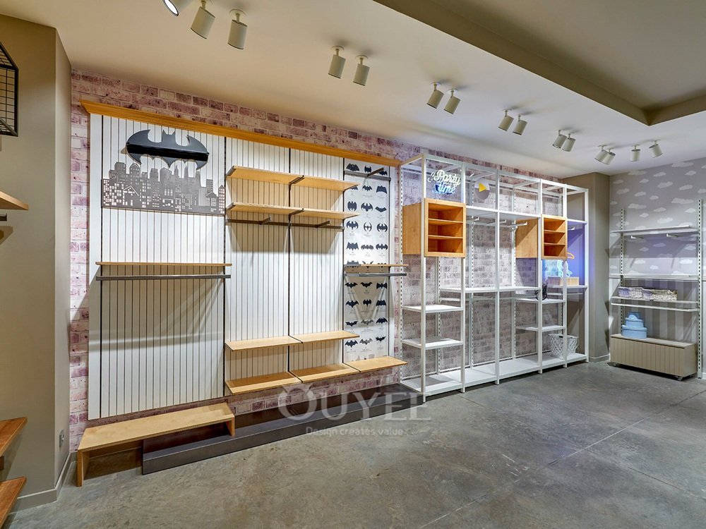 White Kids Store Wall Display Rack 07