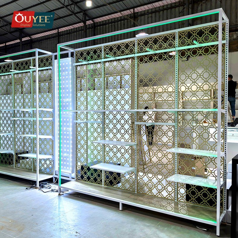 White LED Pattern Back Display Rack 01