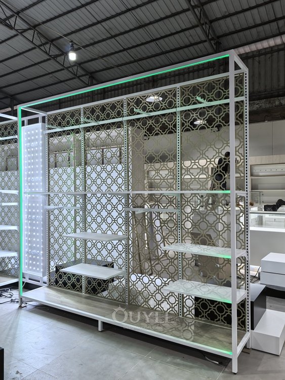White LED Pattern Back Display Rack 04