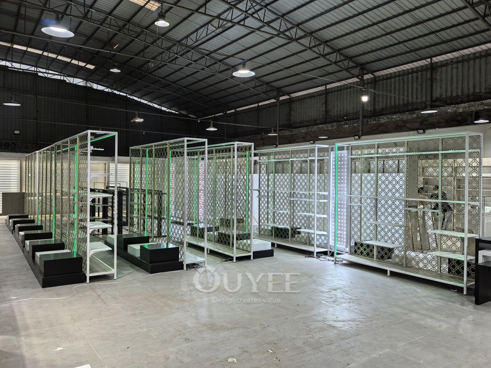 White LED Pattern Back Display Rack 06