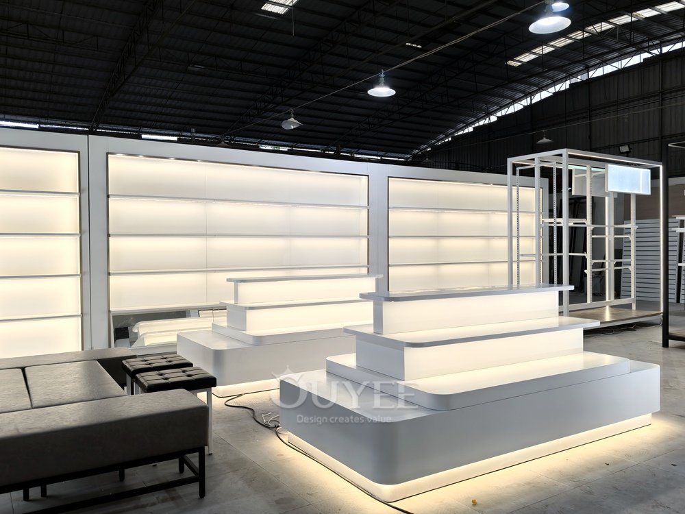 White LED Tiered Feature Display Stand 05