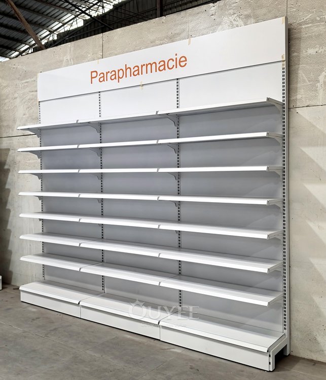 White Pharmacy Wall Display Rack Set 05