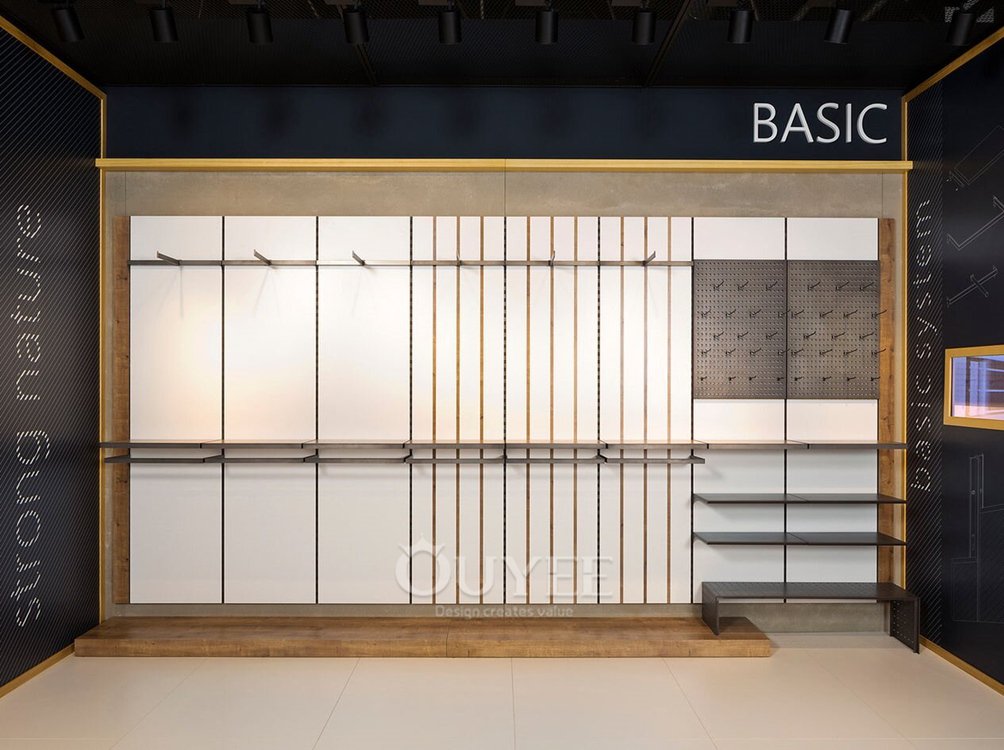 White and Oak Modular Wall Display Rack 04