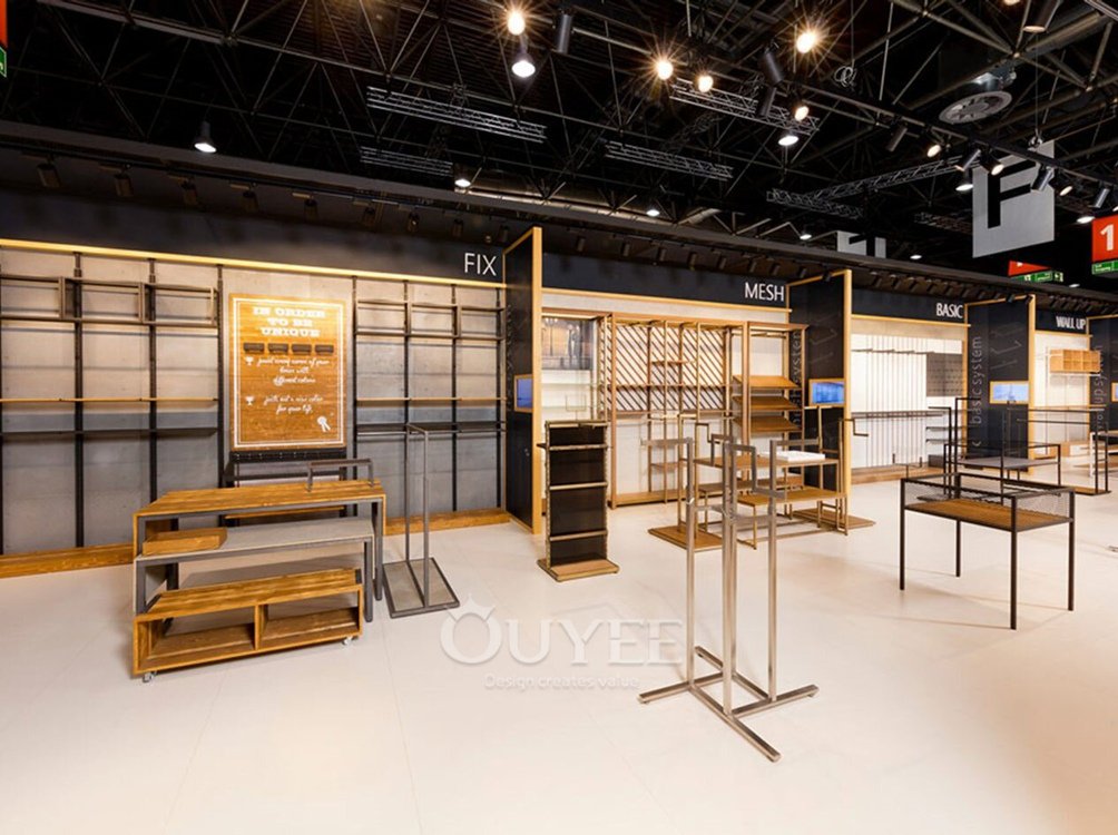 White and Oak Modular Wall Display Rack 05