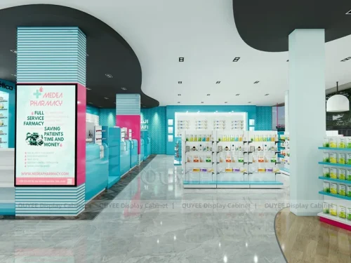 Aqua Pharmacy Curved Feature Display Fixture