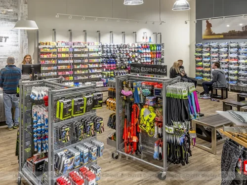 Athletic Footwear Accessories Wall and Rolling Racks 01