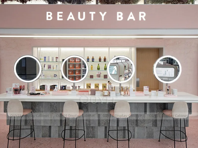 Beauty Bar Round Mirrors Wig Display
