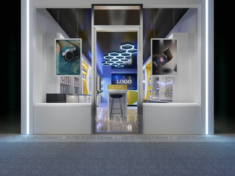 Black And Blue Glass Phone Display Fixture - Image 2