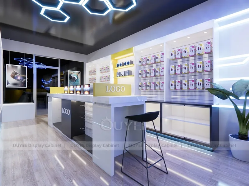 Black And Blue Glass Phone Display Fixture - Image 3