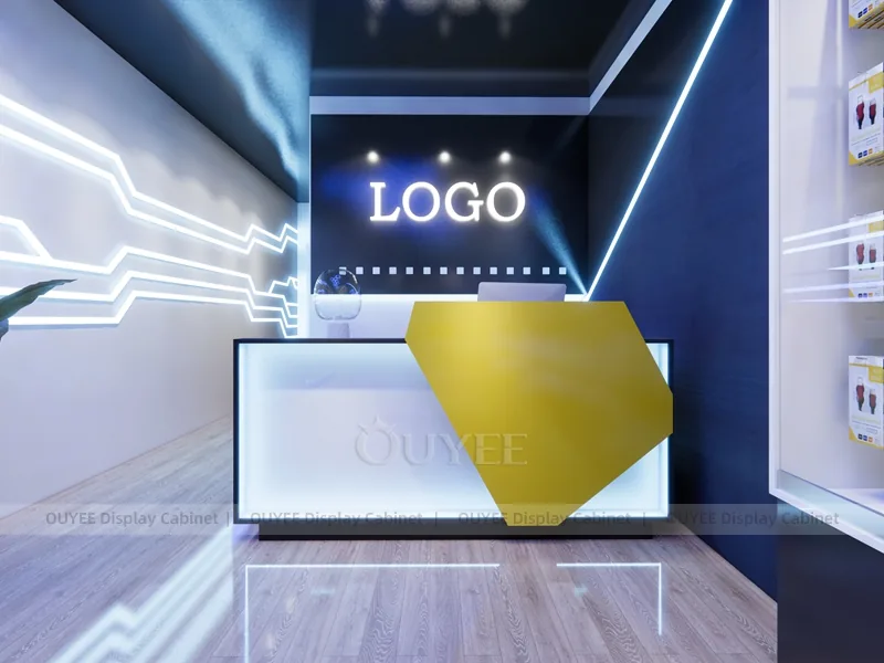Black And Blue Glass Phone Display Fixture - Image 8