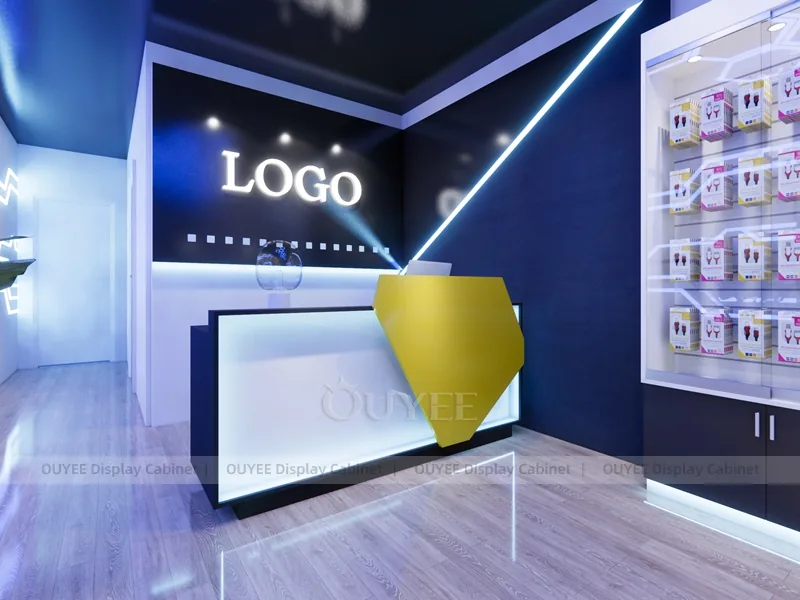 Black And Blue Glass Phone Display Fixture - Image 9