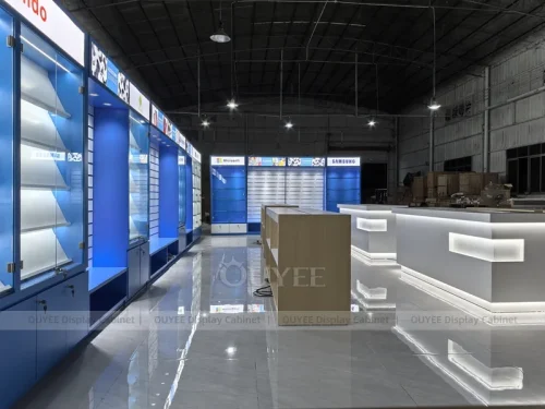 Black And Blue LED Phone Display Fixture