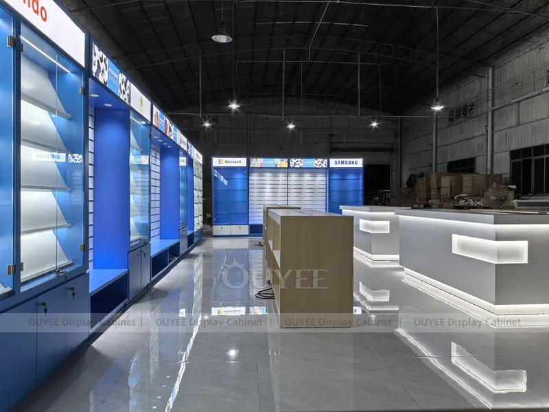 Black And Blue LED Phone Display Fixture