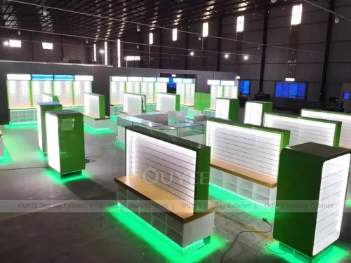 Black And Green LED Phone Display Fixture