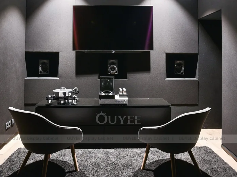 Black And Red LED Phone Store Display Fixture