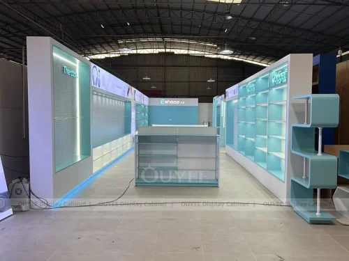 Black And Teal Glass Phone Display Fixture