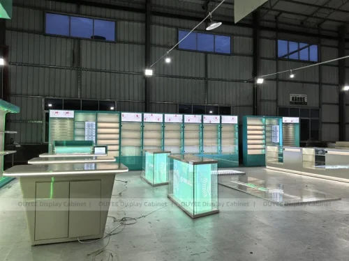 Black And Teal LED Phone Display Fixture
